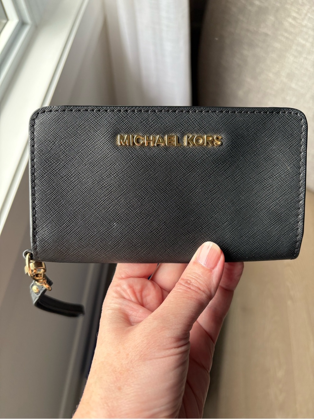 Michael Kors Black Card Holder with Gold Hardware